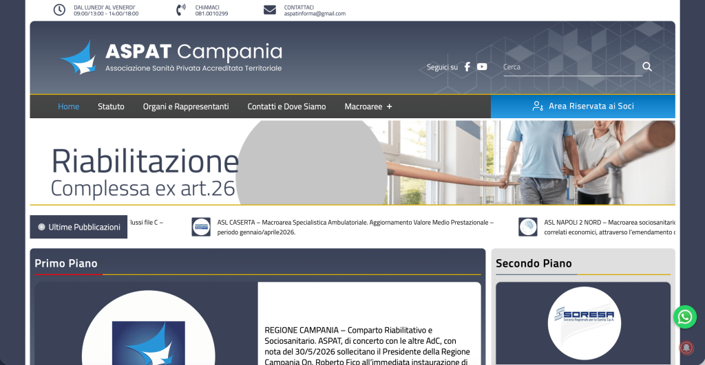 Anteprima del progetto ASPAT Campania — Portale Istituzionale